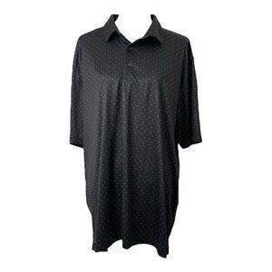 Men’s XXL Polo Shirt Greg Norman Black with Pattern Short Sleeve Athletic